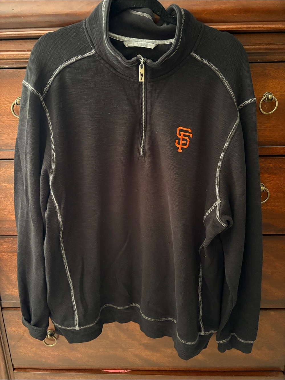 Tommy Bahama San Francisco Giants Men's Black Quarter-Zip Pullover